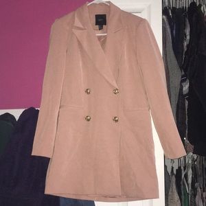 Blush pink blazer coat